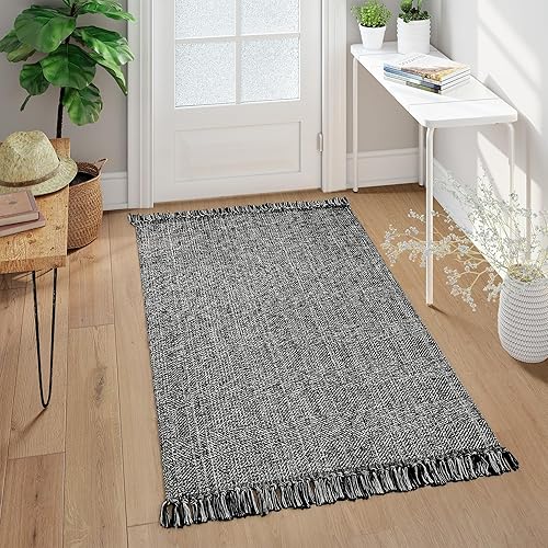 Miniatura 395 de Collive - Tapete de 27 x 43 pulgadas, lavable a máquina, para interiores y exteriores, de bajo perfil, suave algodón tejido a mano, para baño