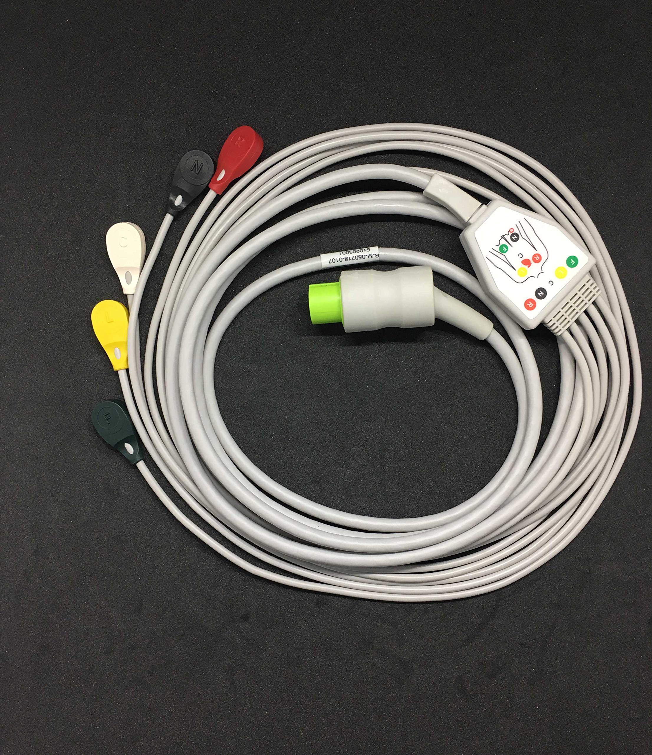 Biometric Cables 5 Lead ECG Cable Compatible with Spacelab(90369,90367,90496 Ultra View Module/900 Series,Elance-17PIN) -Snap Type.