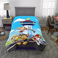 Vista 5 de Franco Ropa de cama para niños, edredón reversible de microfibra súper suave, tamaño individual/matrimonial, Paw Patrol