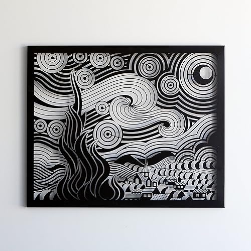 Miniatura 7 de iwa concept Arte de pared de metal de la noche estrellada, arte Van Gogh para el hogar y la oficina, decoración de pared de arte único, regalo para