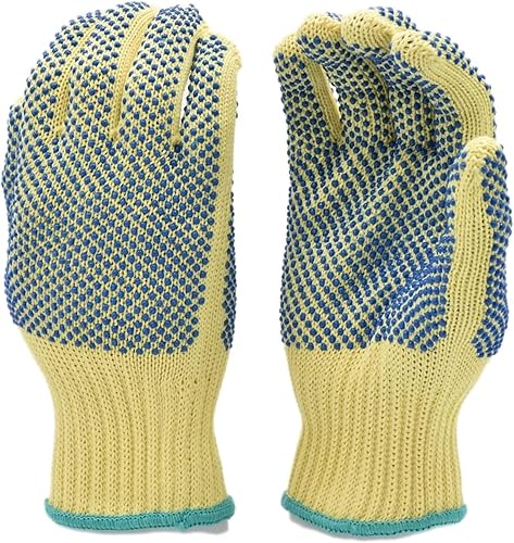 G & F Products Guantes de trabajo resistentes a cortes de Kevlar amarillo, 1670L, guantes de protección para asegurar las manos de rasguños, cortes