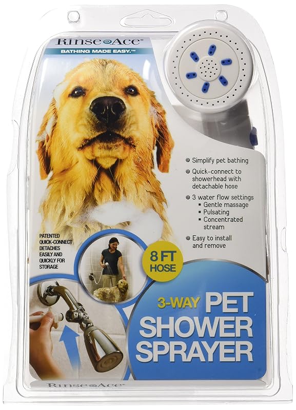 Ducha Higiênica para Cães com 3 Modos, Mangueira de 2,44 m e Conector Rápido Rinse Ace