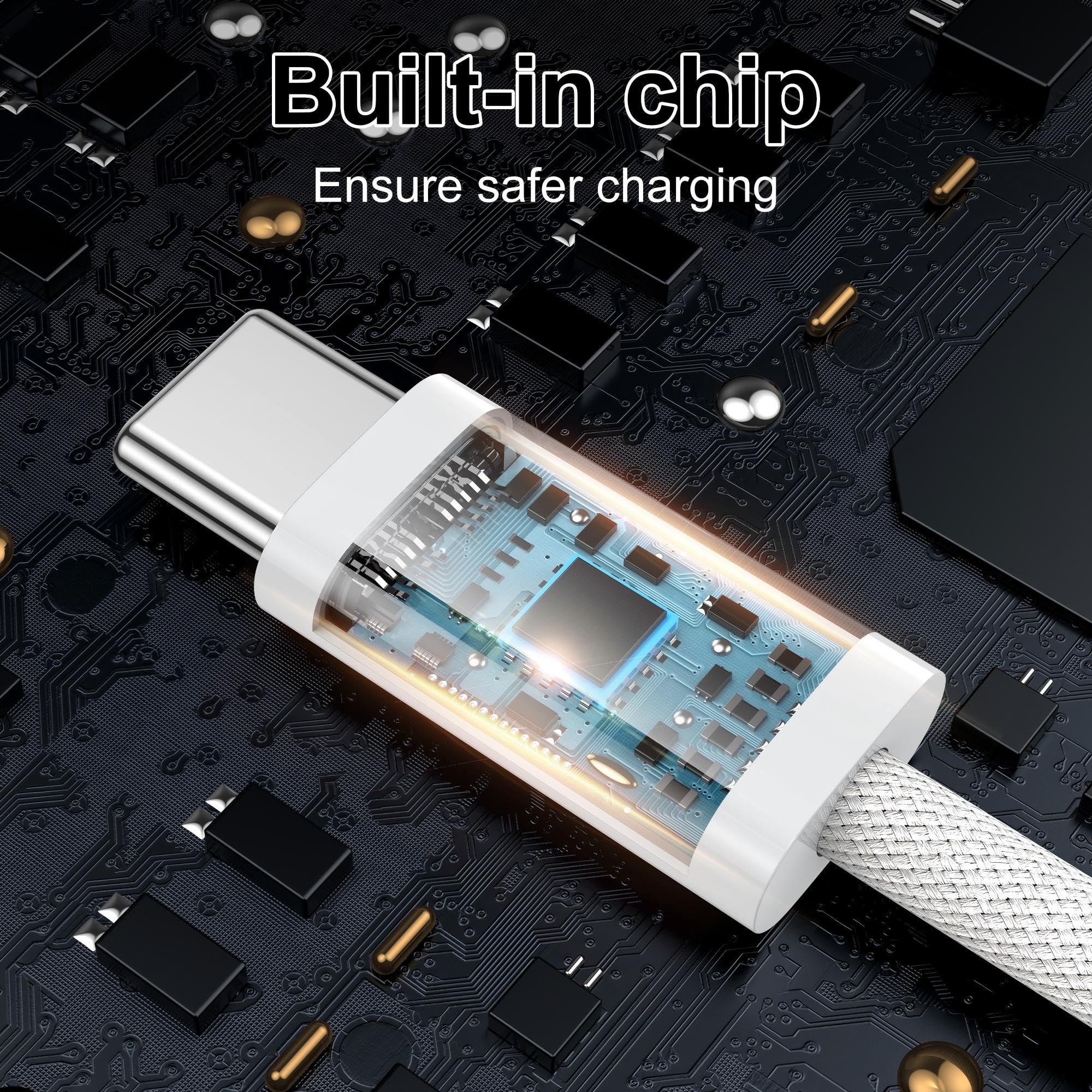 Cable USB C a USB C [2Pack 2M] Cable USB C 60W PD Carga Rapida Cable USB Tipo C Compatible con iPhone 17/16/15 Plus Pro MAX,Macbook Pro/Air,Galaxy S21+/S21,Google Pixel,iPad Pro 2021,Huawei P40 P30