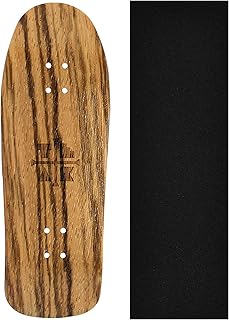 Wooden Fingerboard Carlsbad Cruiser Deck, Zebrawood - 34mm x 100mm - Handmade, Pro Shape & Size - Five Plies Wood Veneer - Includes Prolific Foam Tape - Teak Tuning
