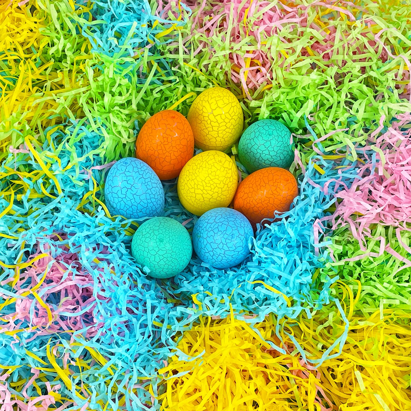 Qlinleaf Erba Di Rafia Colorata Pasquale Da 0,5 Kg, Confezione Grande, Riciclabile, Per Cesti Regalo Di Pasqua, Decorazione Per Feste Di Pasqua, Matrimoni, Compleanni-image