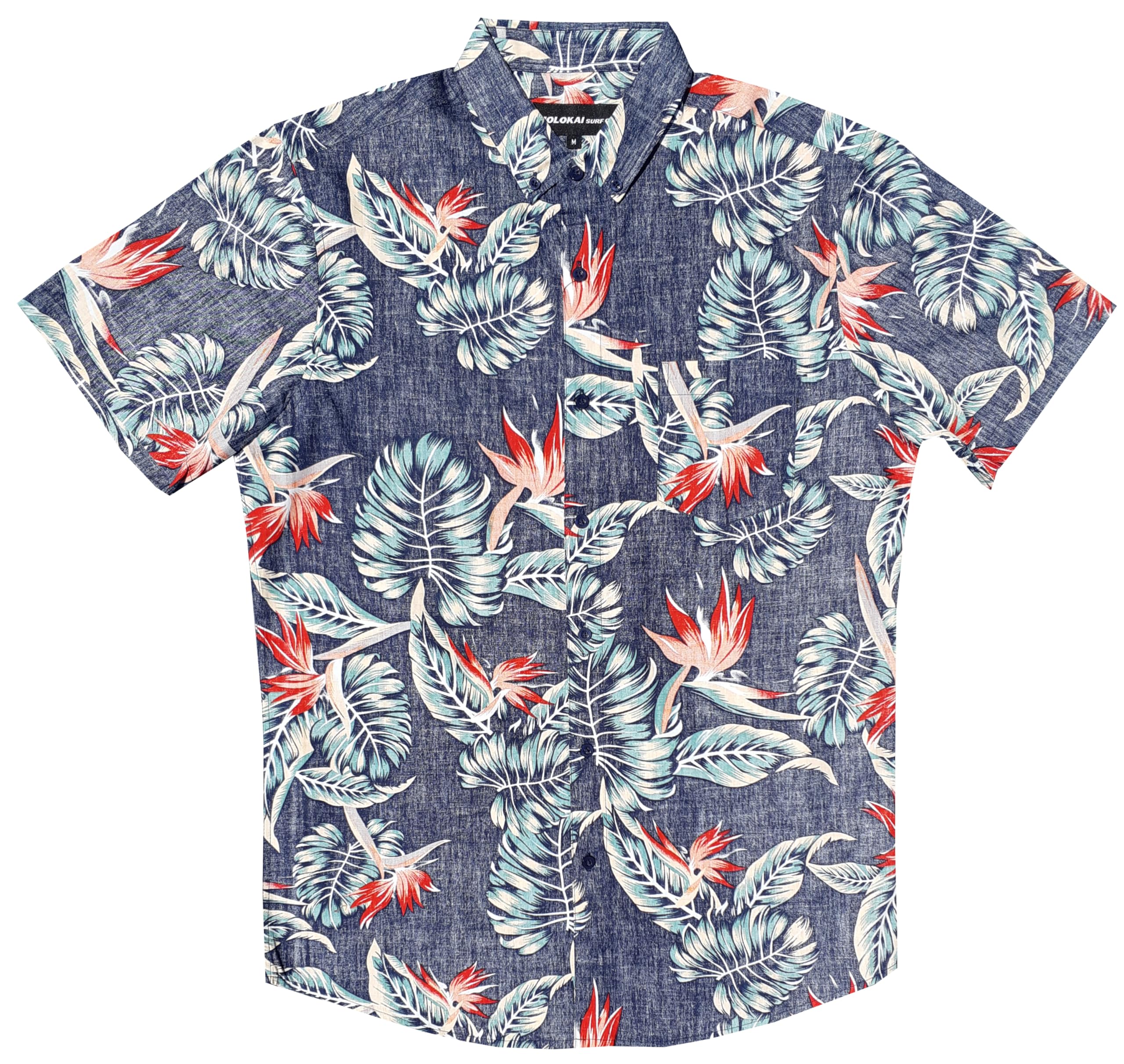 Molokai Surf Button Down Slim Fit Hawaiian Short Sleeve Shirts