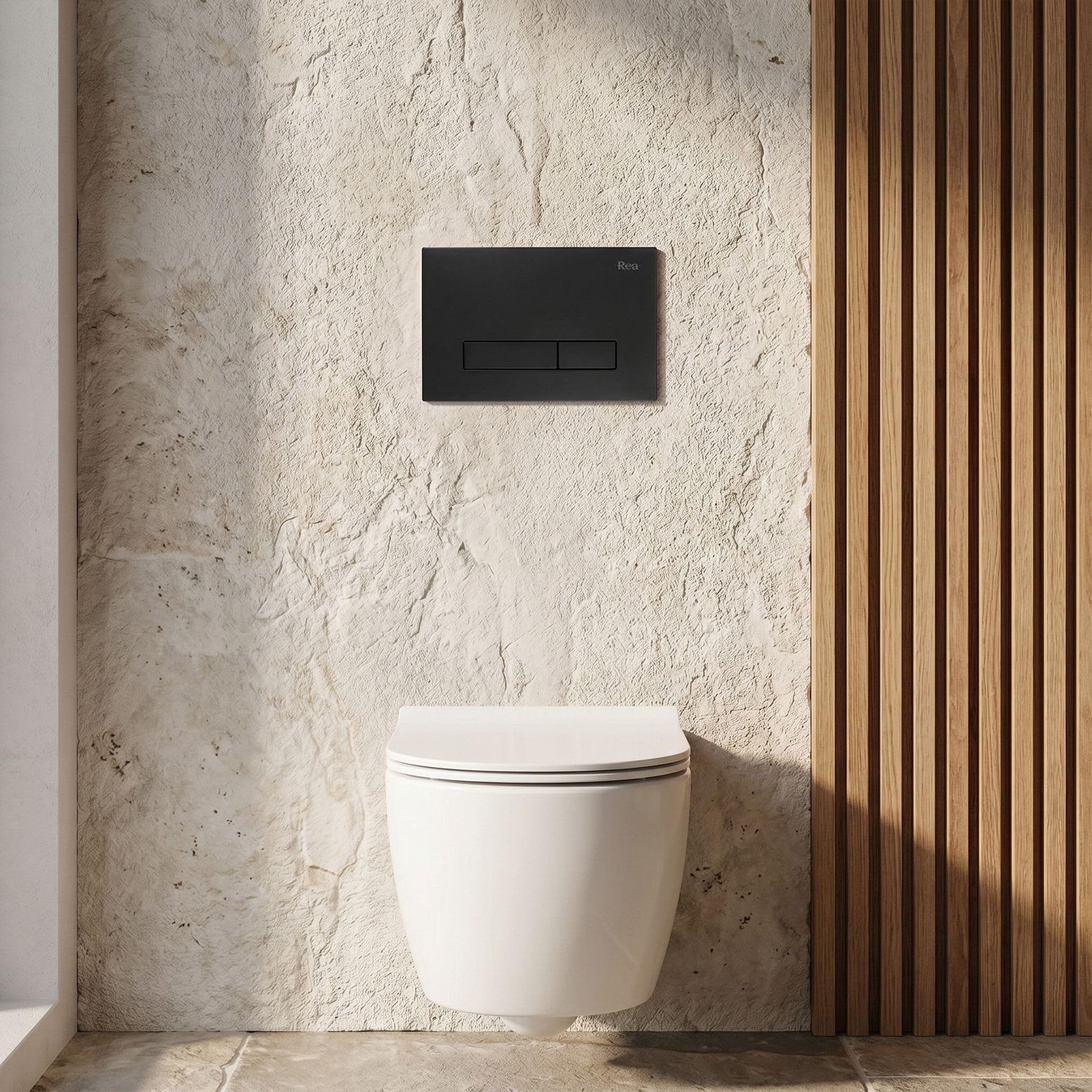 Rea - Stelaż Zestaw Podtynkowy Slim 024n Do Mis Wc Z Przyciskiem Hd Czarny - 22x35,2x106,2 cm
