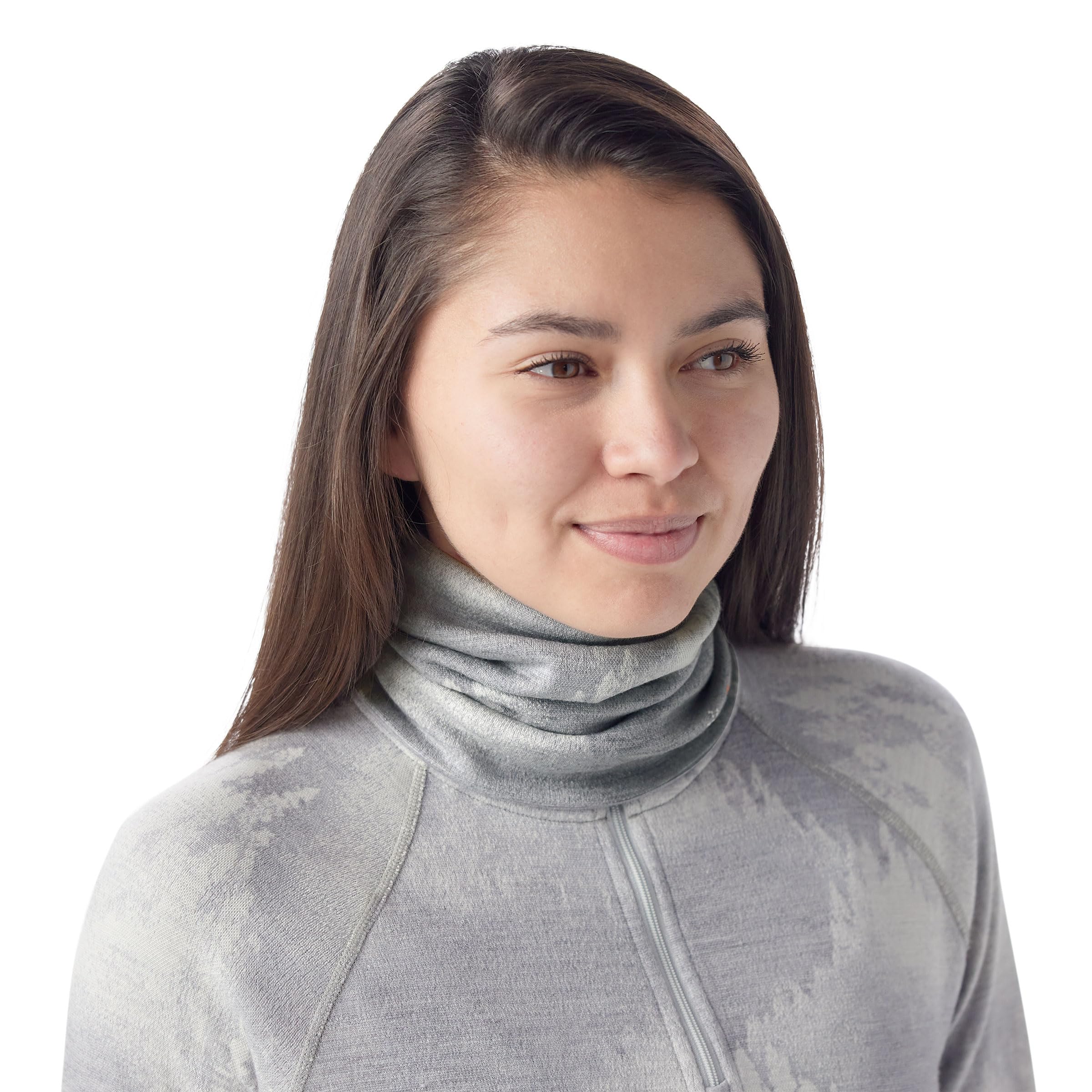 Smartwool Unisex Thermal Merino Reversible Neck Gaiter, Light Gray Foggy Pines, One Size