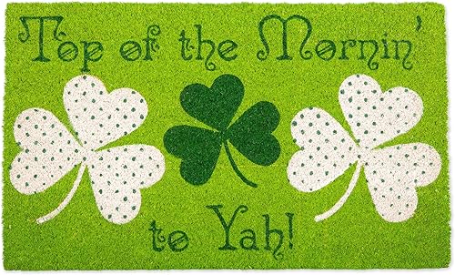 DII Fun Greetings - Tapete de fibra de coco natural para interiores y exteriores