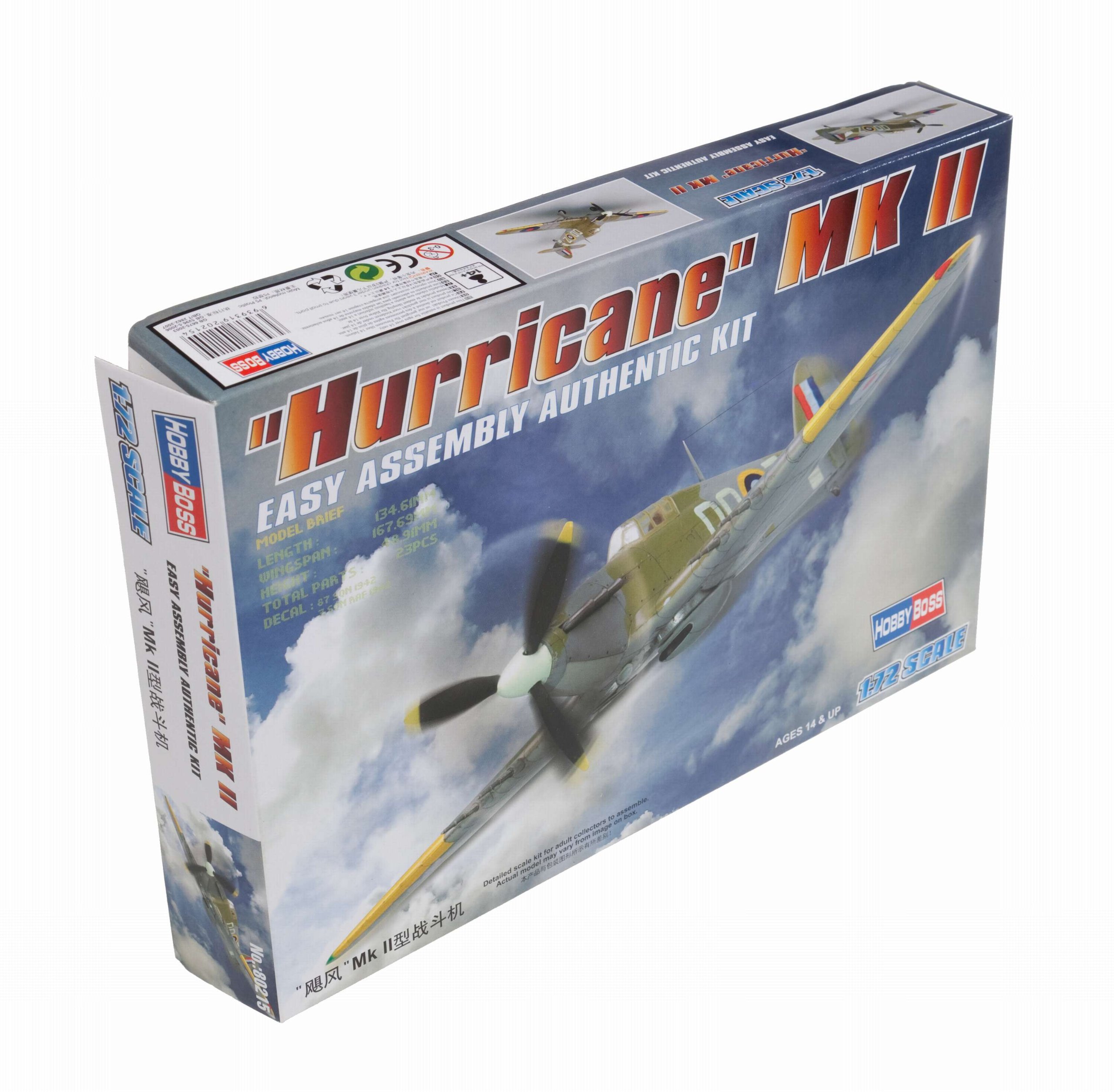 Hobbyboss1:72 Scale Hurricane Mk II Assembly Authentic Kit