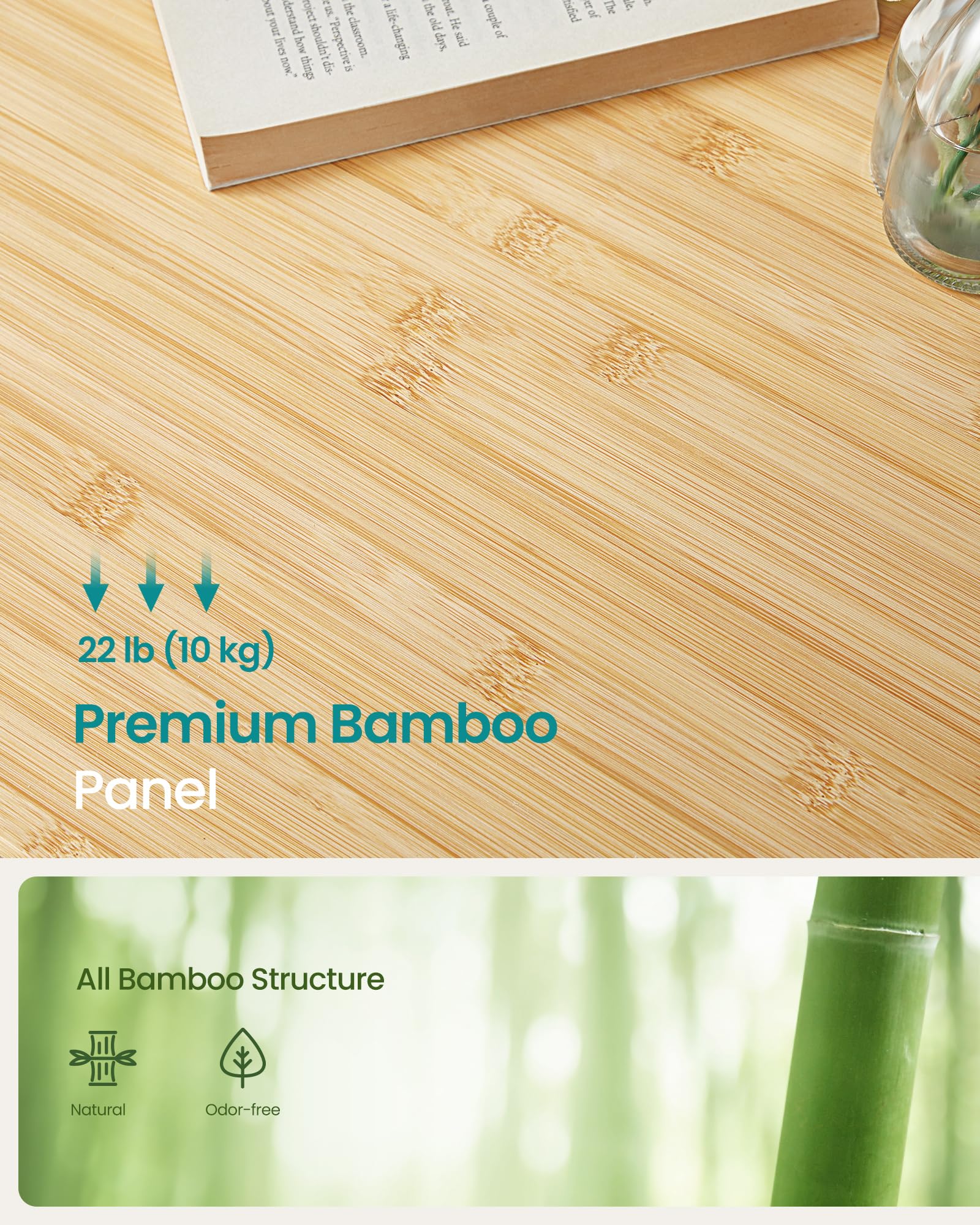 Songmics bambú ajustable regazo escritorio plegable Desayuno Servir Bandeja de cama inclinable cajón superior ulld01 N