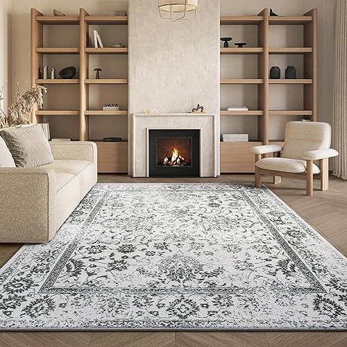 Miniatura 528 de Safavieh colección Adirondack - Alfombra de área, 6 x 9 pies, gris y azul, diseño oriental desgastado, no desprende pelusa, fácil cuidado, ideal