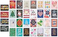 American Greetings 32-Count Deluxe Holiday Cards Assortment - Christmas, Valentine's, Easter, Halloween & More