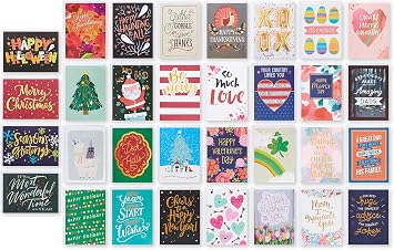 American Greetings 32-Count Deluxe Holiday Card Assortment for All Occasions