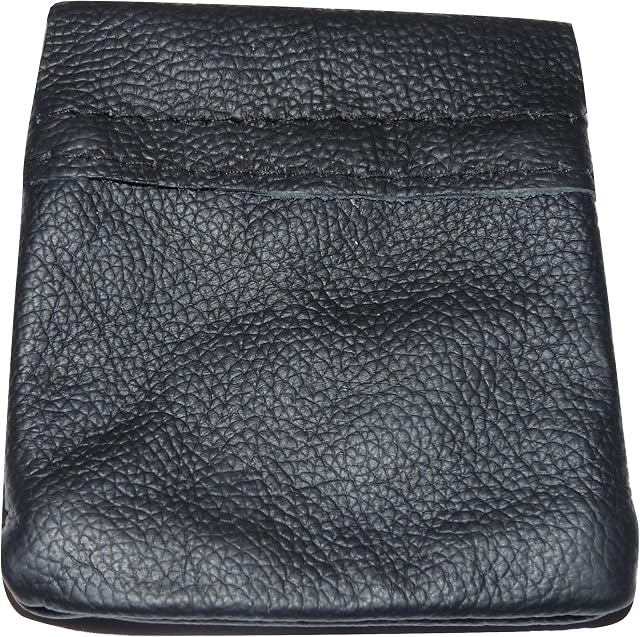 Soft Leather Snap Top Coin Purse (Black)