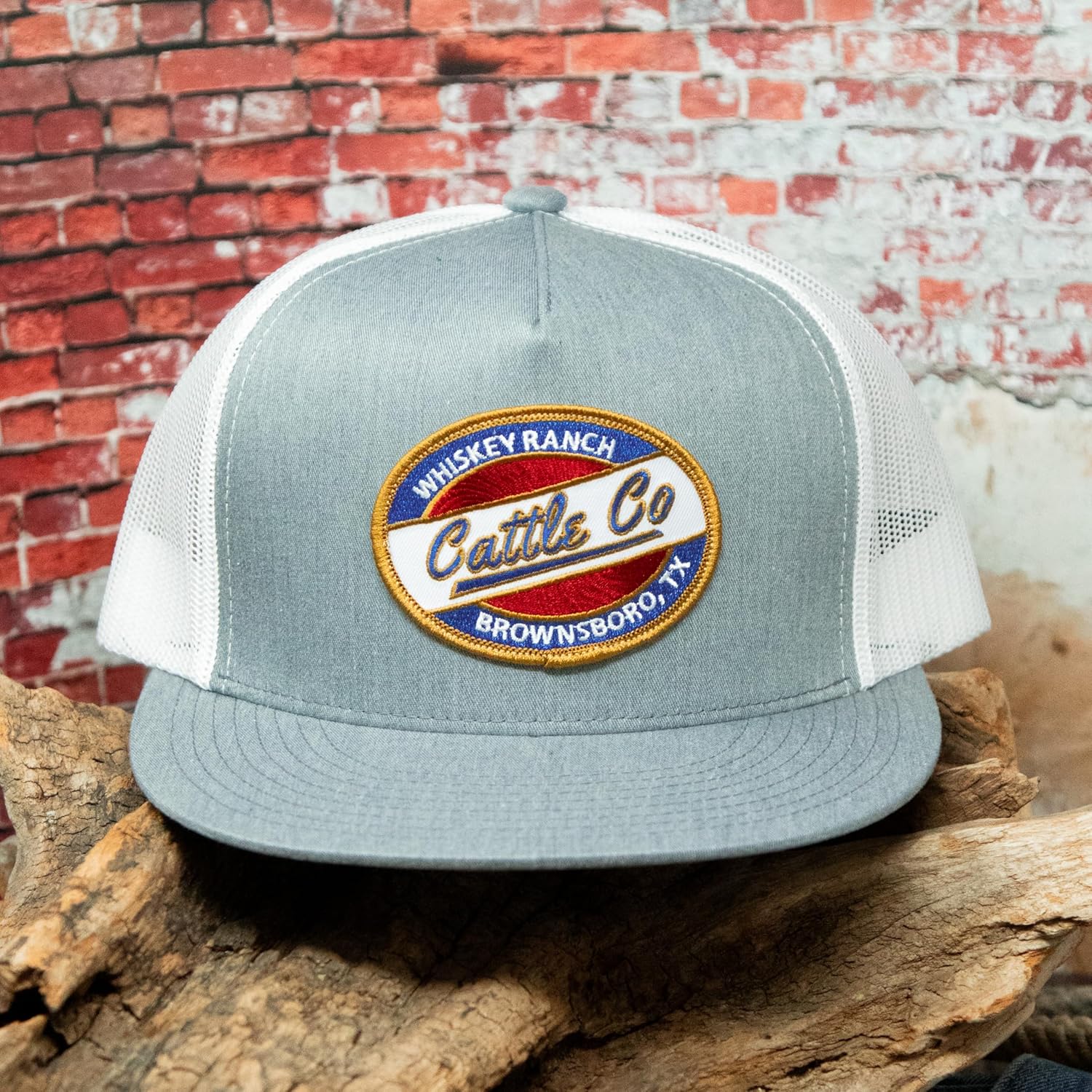 WHISKEY BENT HAT CO. Whiskey Ranch Cattle Co. Classic Round Patch Adjustable Snapback Trucker Hat - Image 3