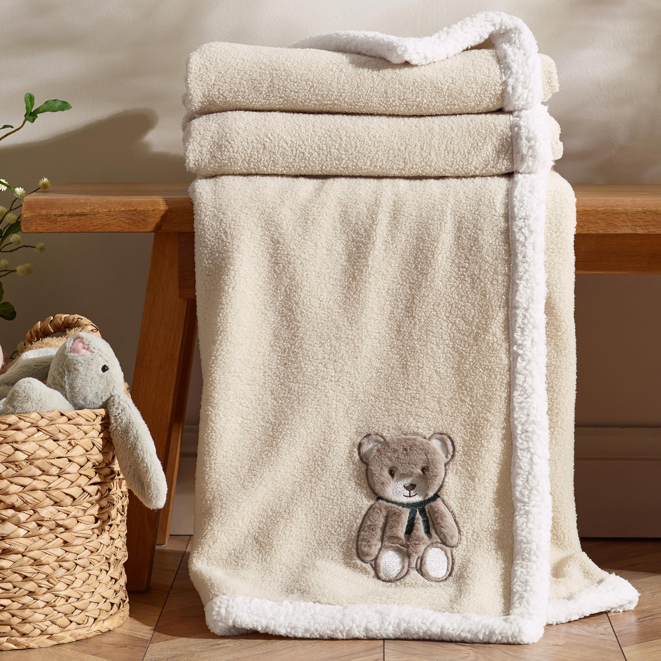 Catherine Lansfield Teddy Bear Soft Fleece Sherpa Throw