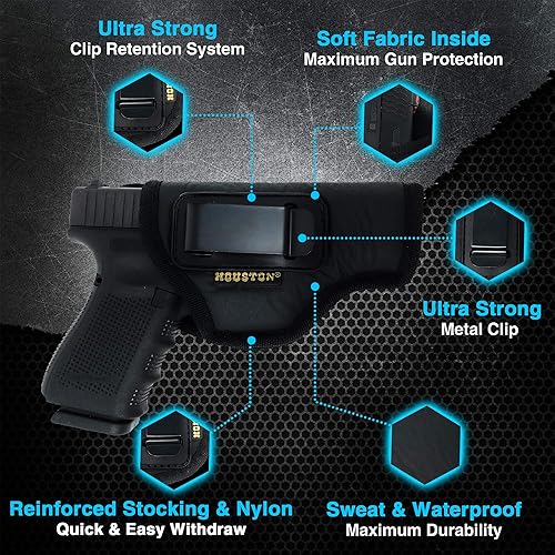 Miniatura 2 de Houston IWB Gun Holster ECO Leather Concealed Carry Soft Material  Suede Interior for Maximum Protection  Fits Glock, Rug, Springfield, Sig, S&W,