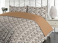 Vista 3 de Ambesonne Juego de funda de edredón con diseño de mosaico, diseño geométrico cuadrado y triángulo, estampado caprichoso, juego de ropa de cama