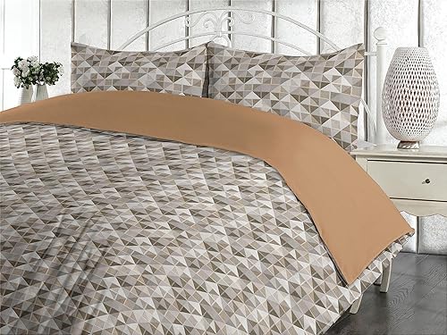 Miniatura 3 de Ambesonne Juego de funda de edredón con diseño de mosaico, diseño geométrico cuadrado y triángulo, estampado caprichoso, juego de ropa de cama