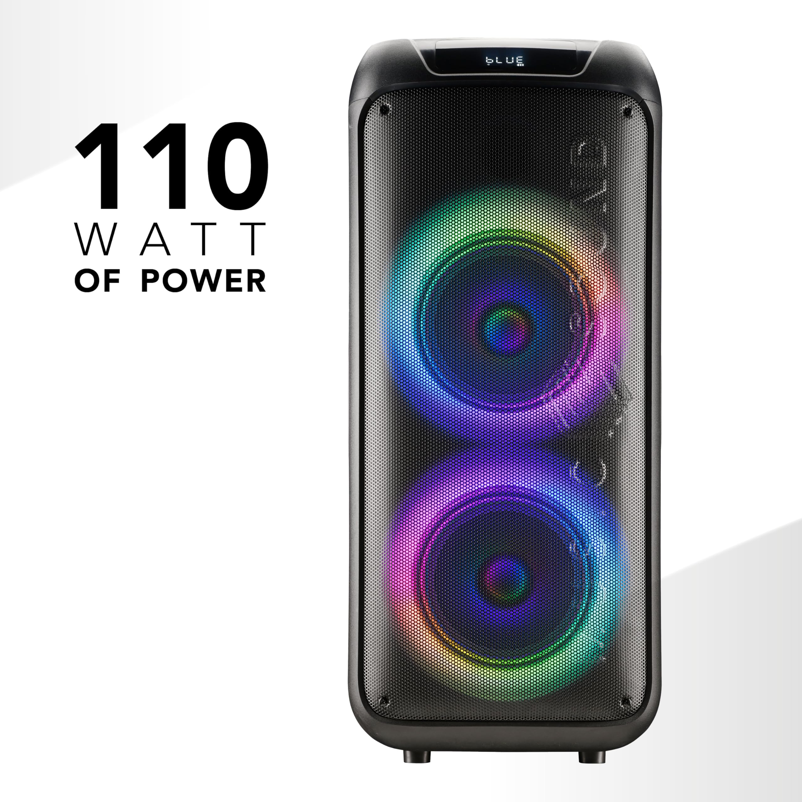 Music Sound SOUND BOX, Speaker Bluetooth Portatile, 110W, Luci RGB Sync, True Wireless, Maniglia e Ruote, 3 Ore di Autonomia, Audio Potente per Party Outdoor