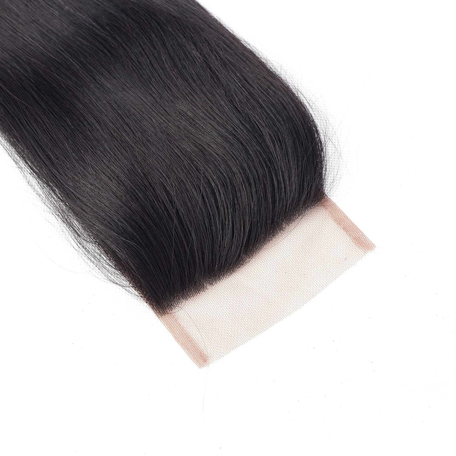 Amella Hair Straight Brazilian Hair 3 Bundles with Closure Grade 10A Unprocessed Straight Human Hair Extensions Natural Black(14" 16" 18"+14"Closure)