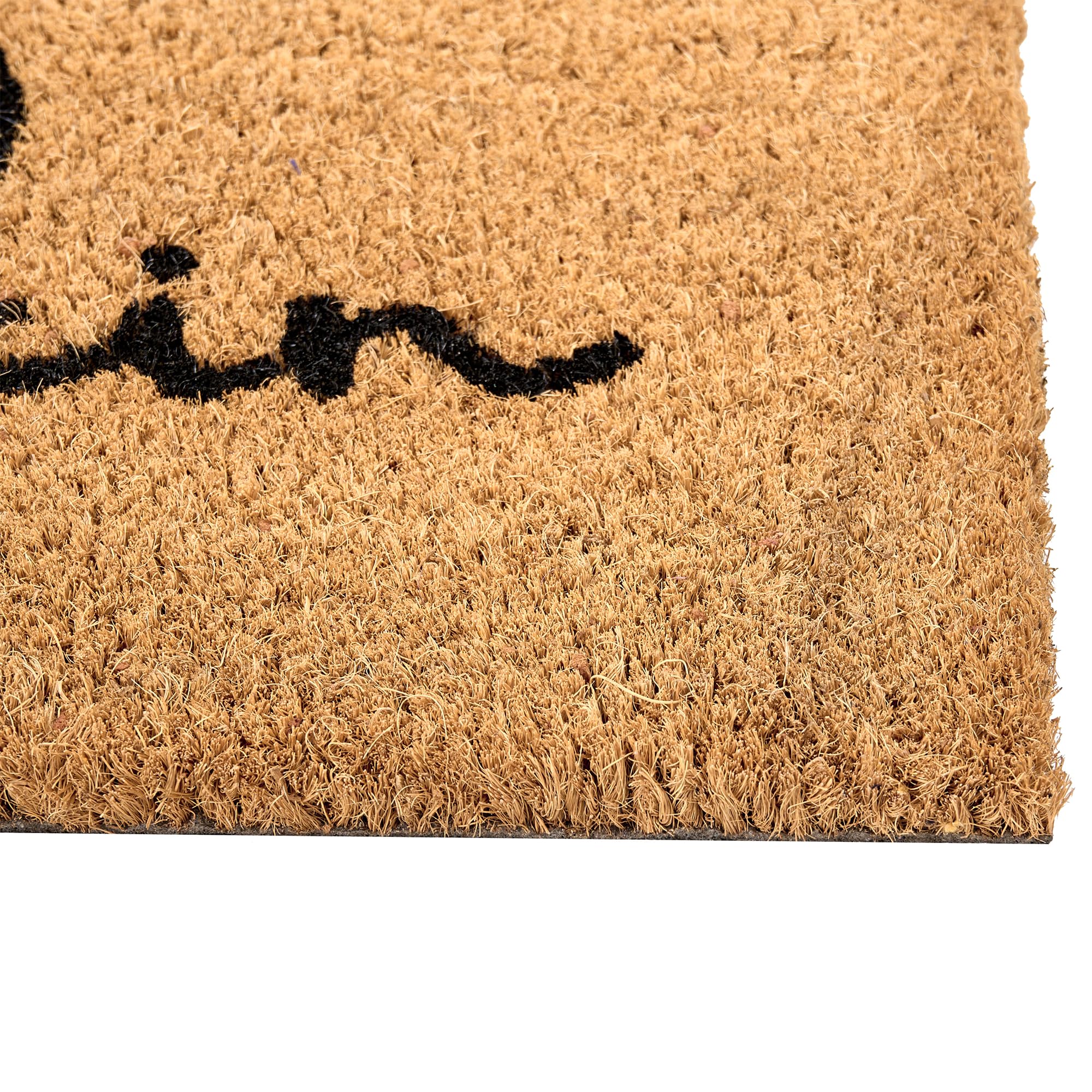 Beliani Paillasson en Fibre de Coco 60 x 90 cm Antidérapant Dessous en PVC Motif Citrouille Naturel Sapang