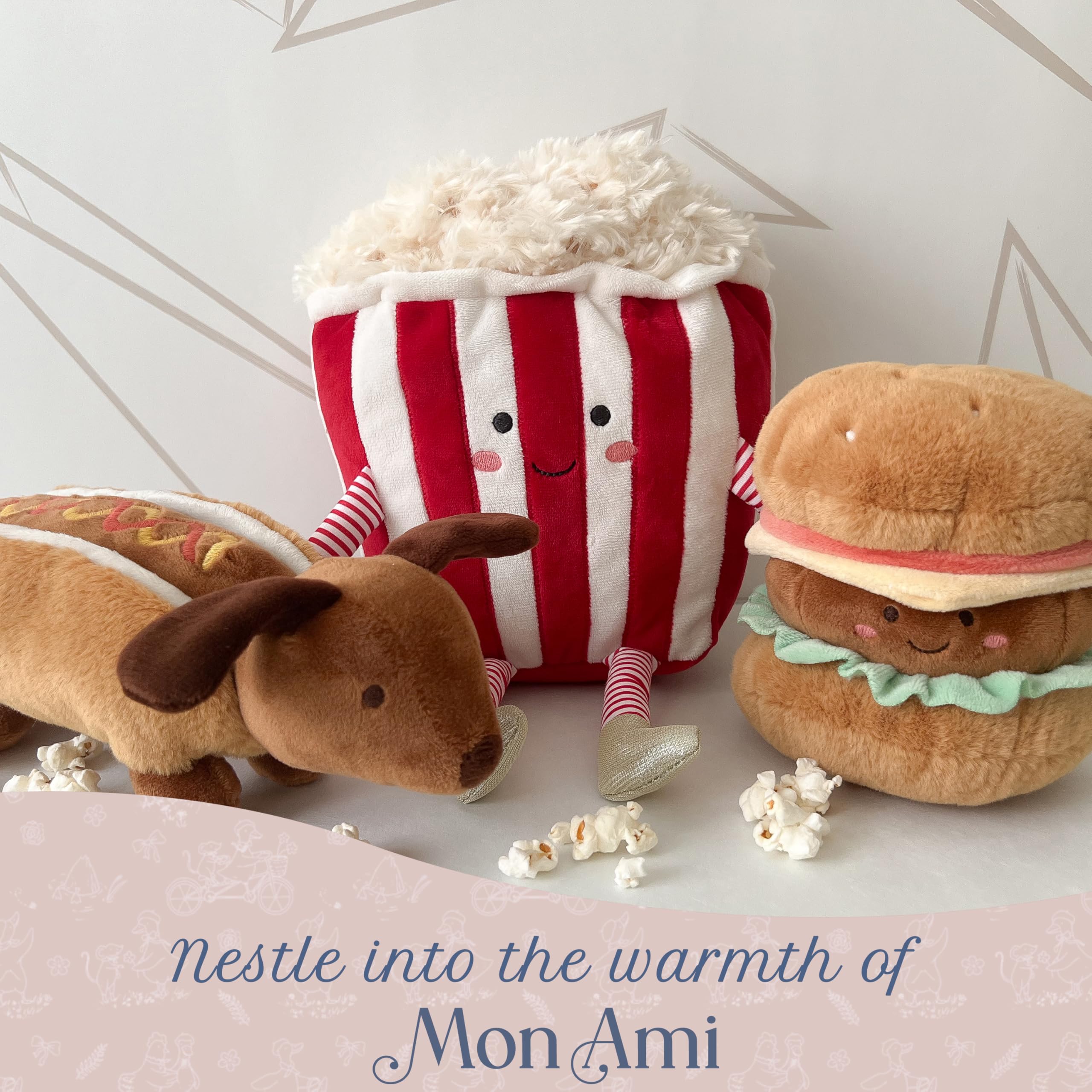 MON AMI Soft Stuffed Plush Toy – 7”, Handcrafted Squishable Fruit Plushie, Use as Toy or Nursery Room Décor, Great Gift for Kids of All Ages: Pablo Popcorn