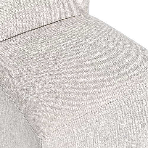 Miniatura 5 de DUHOME Silla de comedor tapizada con ruedas, sillas de comedor modernas de lino con ruedas para comedor, dormitorio, sala de lectura, sala de estar