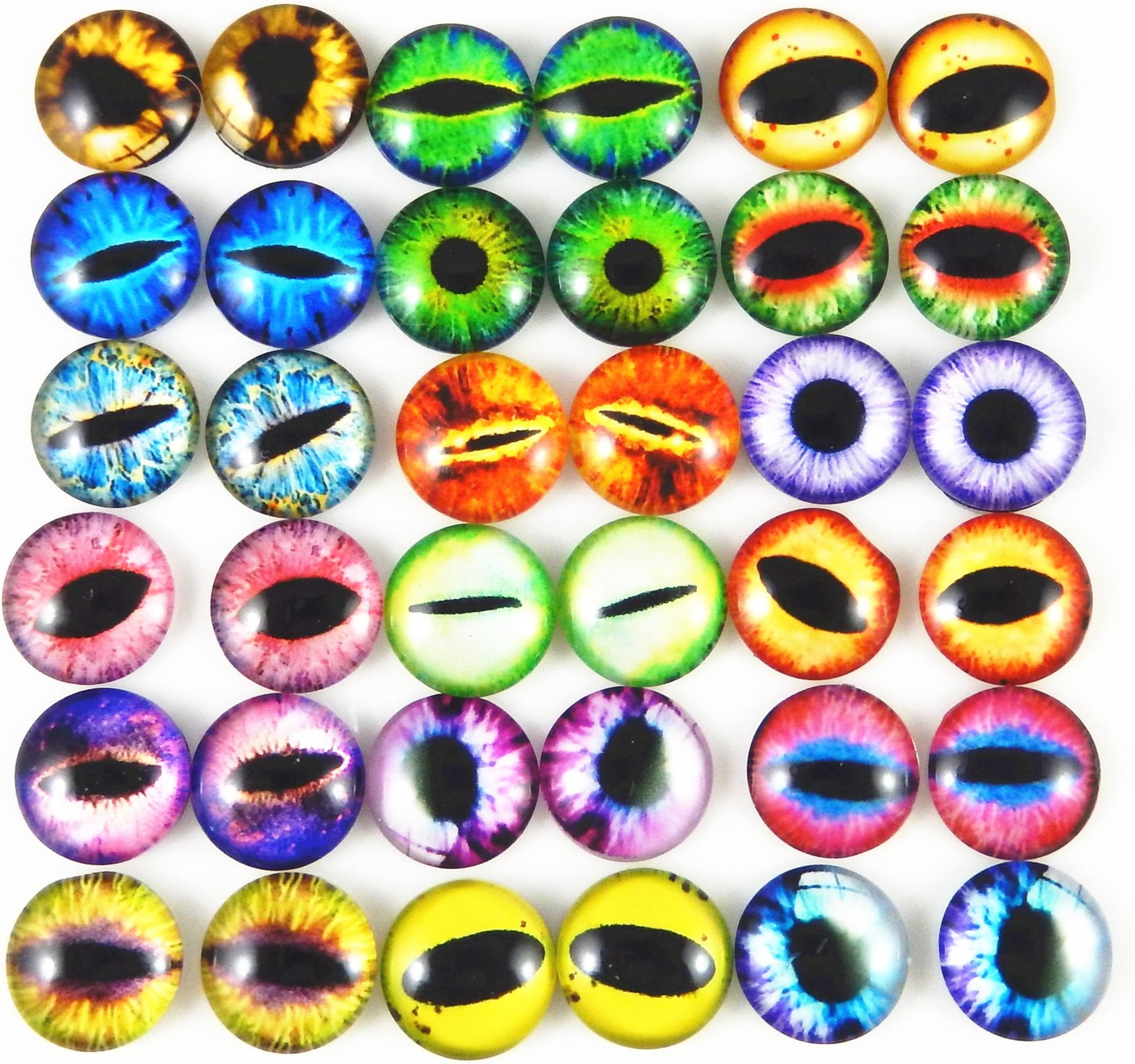 8mm 100PCS Assorted Flatback Glass Dragon Eye Cabochons For Jewelry Making Crafts DIY Supplies