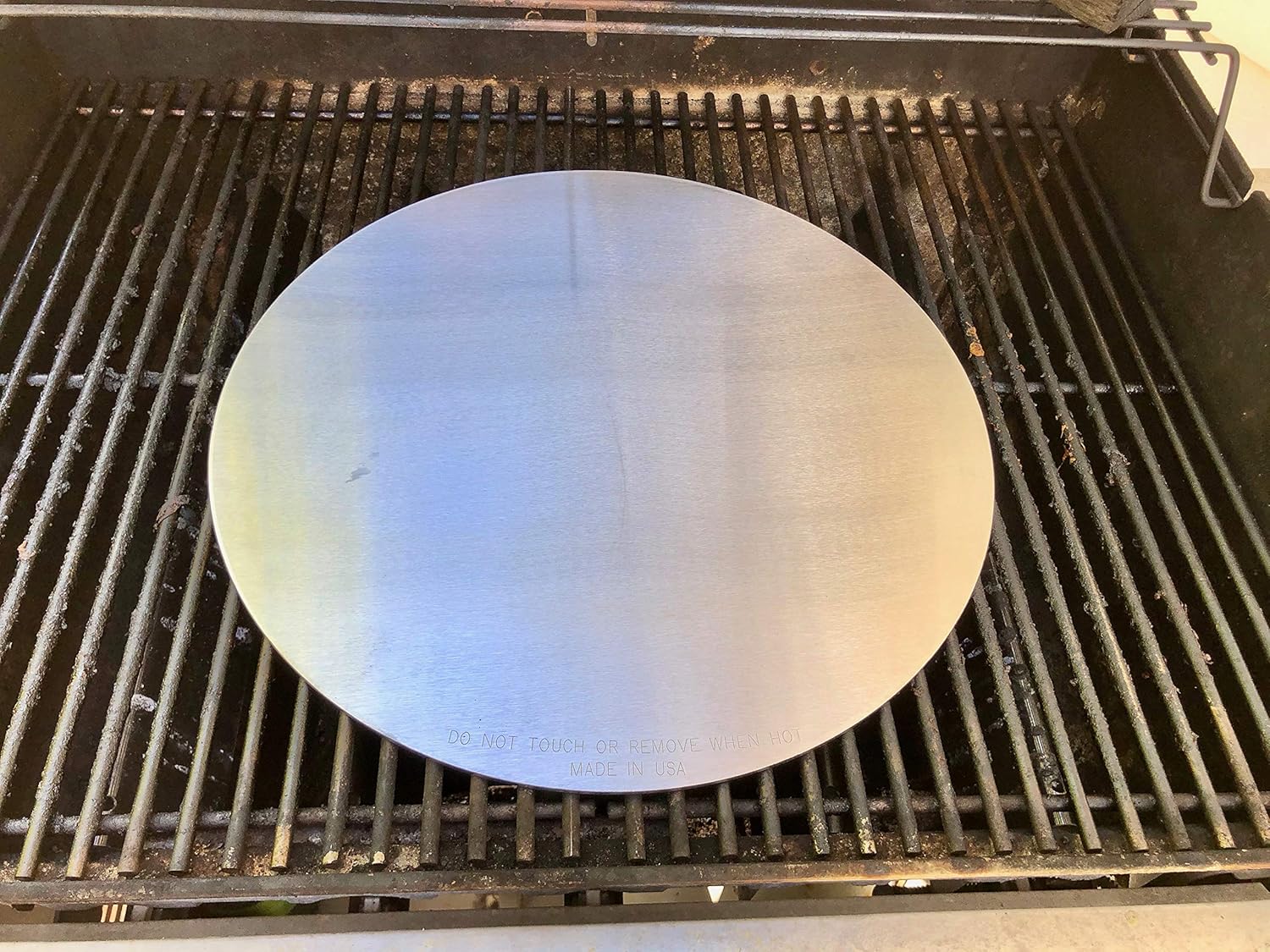 KettlePizza 15” Pizza & Grilling Steel - Heavy Gauge, Stainless Steel, Made in USA. Pizza Stone Alternative, Griddle for Grills