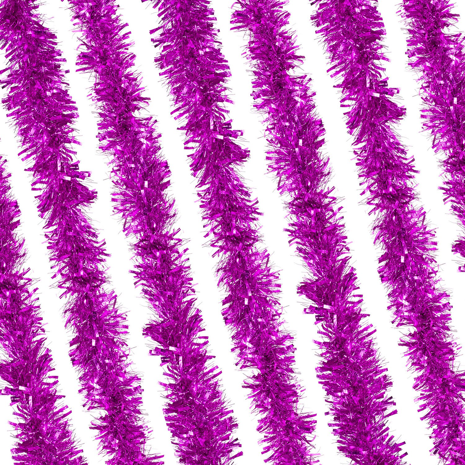 Rocking Party Hot Pink Rockparty Luxury Thick Wide Metallic Christmas Tinsel – Festive Holiday Garland Decoration For Xmas Tree, Home, Office & Party Décor - (2 Meters, )