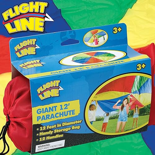 Miniatura 9 de Juguete de paracaídas de 10 pies para niños y niñas con 12 asas para juegos cooperativos de grupo de equipo, edades 3 (8 pies)