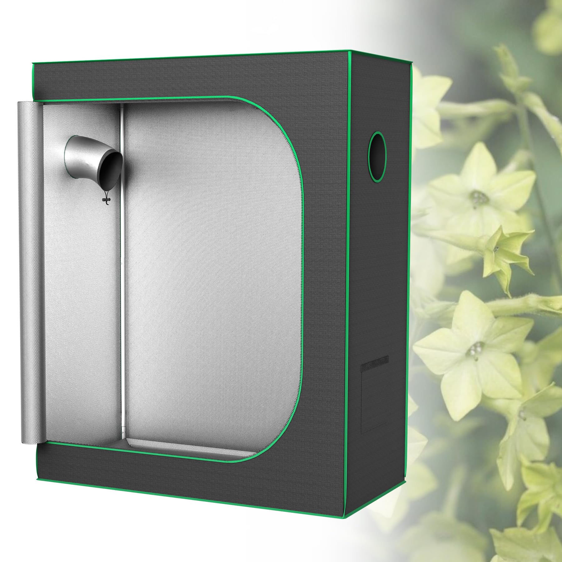 Froadp Tienda de cultivo de 120 x 60 x 150 cm con tejido Oxford 600D y marco de acero, armario de cultivo resistente a la luz con lámina interior reflectante, invernadero para cultivo de plantas