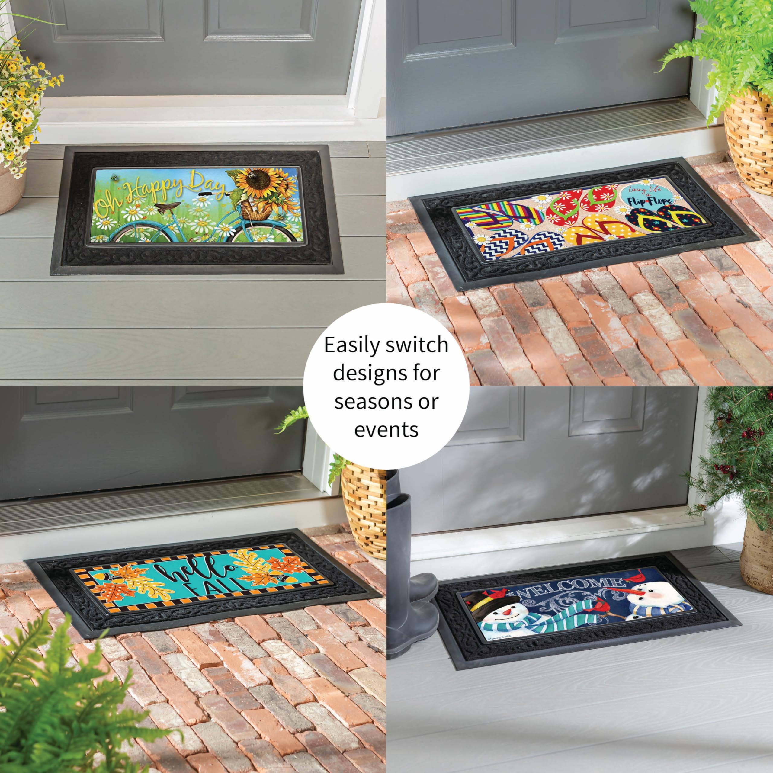 Amazon.com: Evergreen Sassafras Doormat Insert Bundle & Tray Set