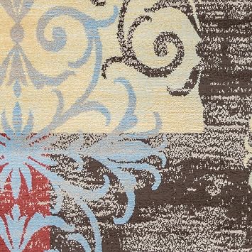 Rizzy Home | BS3591 | Bay Side Collection | Polypropylene Area Rug | 5'3 x 7'7 | Multi/Burgundy/Black/Gold/Blue Patchwork