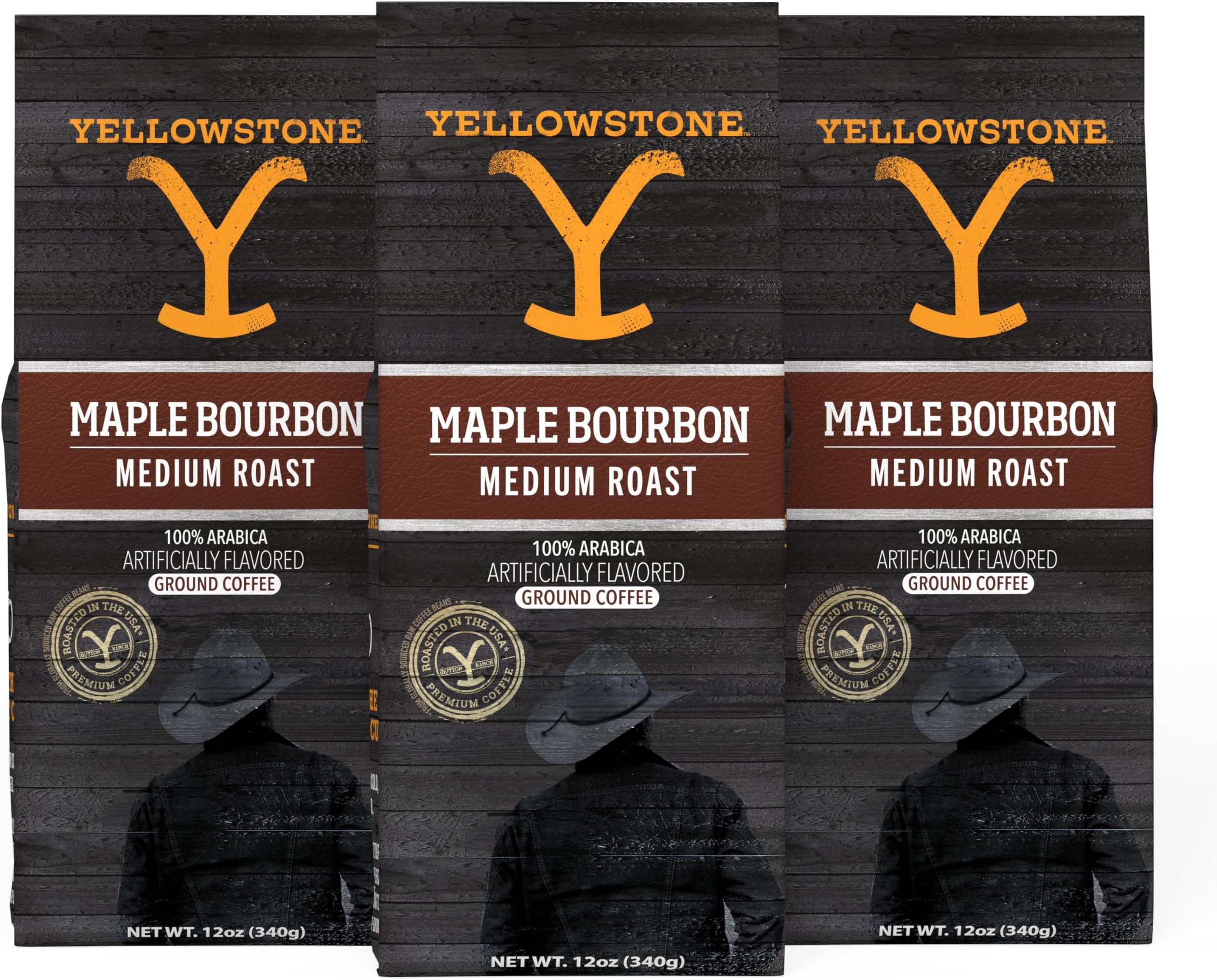 Yellowstone Maple Bourbon Medium Roast Coffee,100% Arabica Ground Coffee, 36 oz.