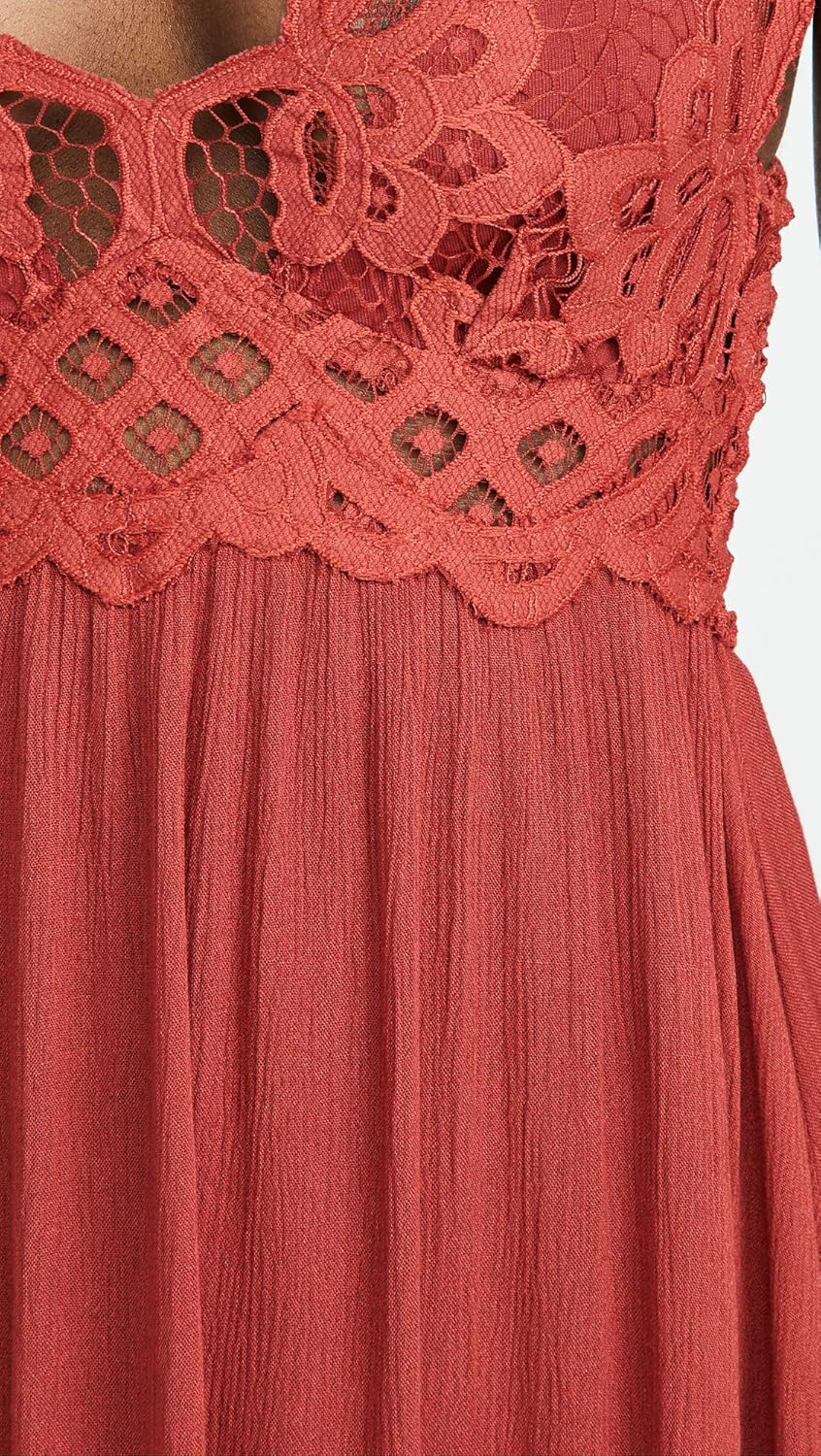 Free People Women's Adella Slip Dress, Dark Cherry, Red, S