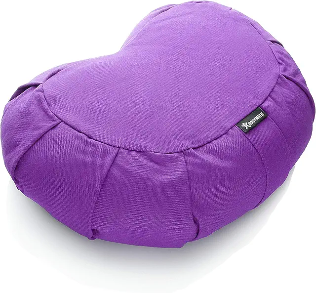 Cojín de Yoga Media Luna BODYMATE | Zafu de Meditación con Relleno Natural