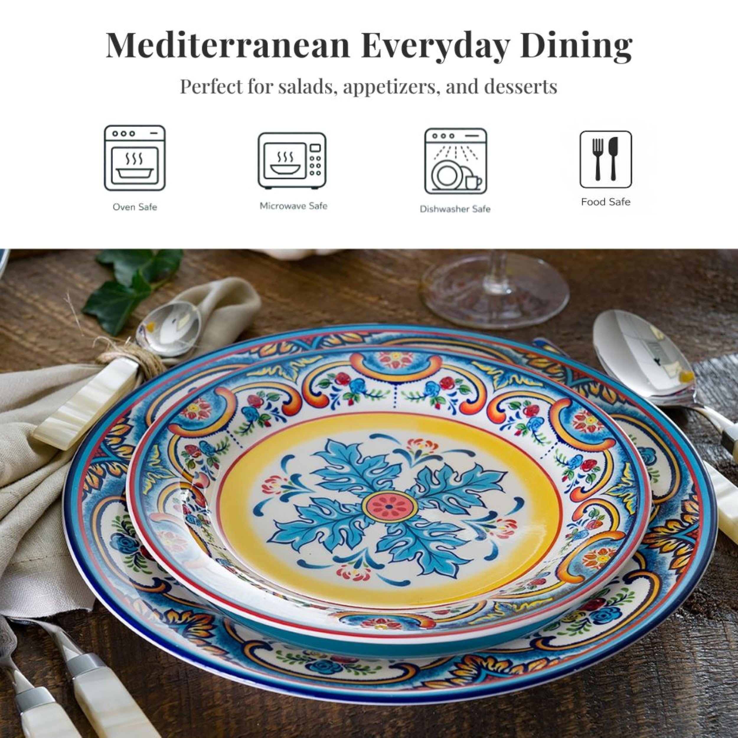 Amazon.co.jp: Euro Ceramica Zanzibar Collection 鮮やかな8.7インチ