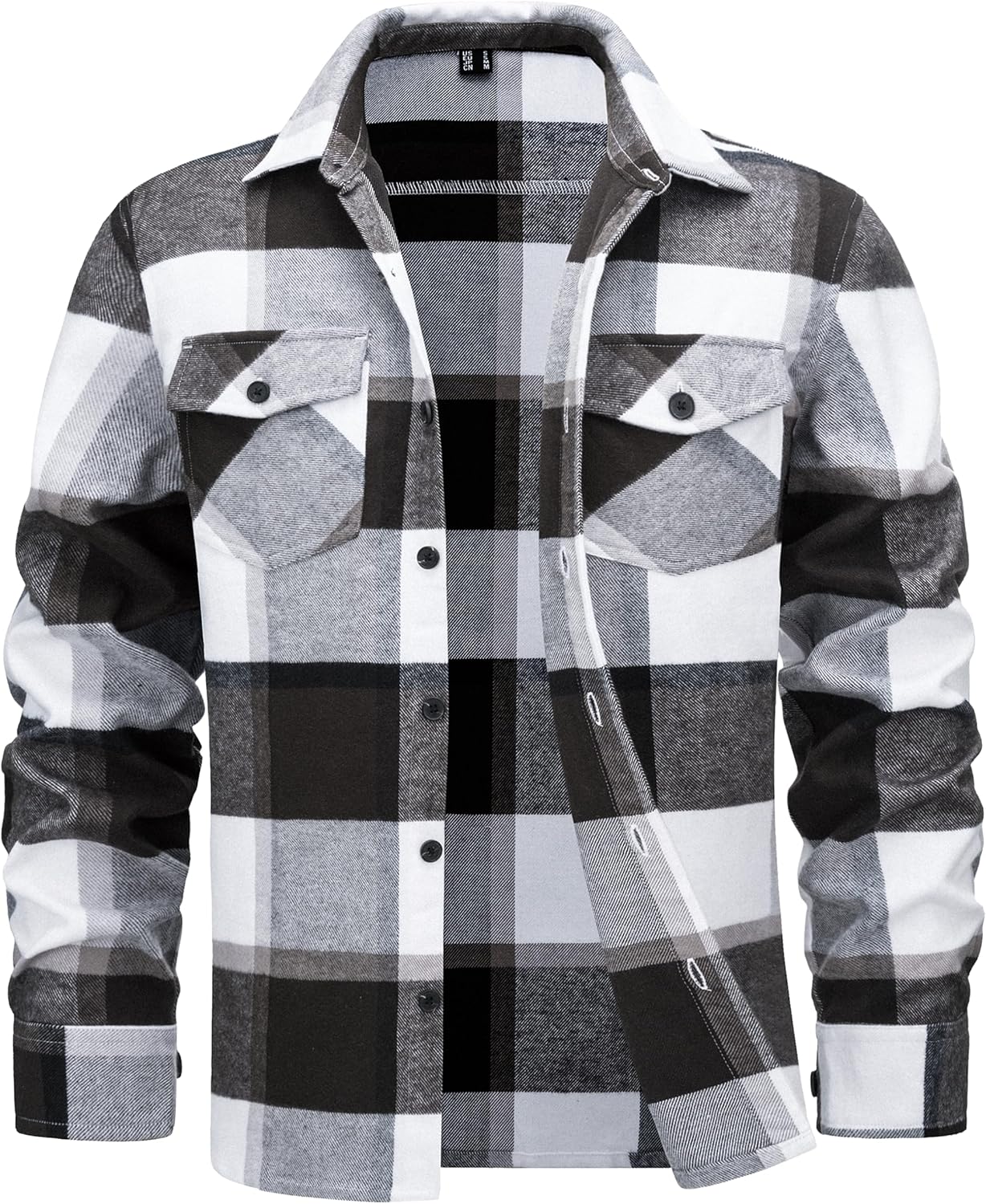 Cotrasen Mens Flannel Shirts Long Sleeve Flannel Shirt for Men Cotton Casual Button Up Plaid Shirt with 2 Pockets