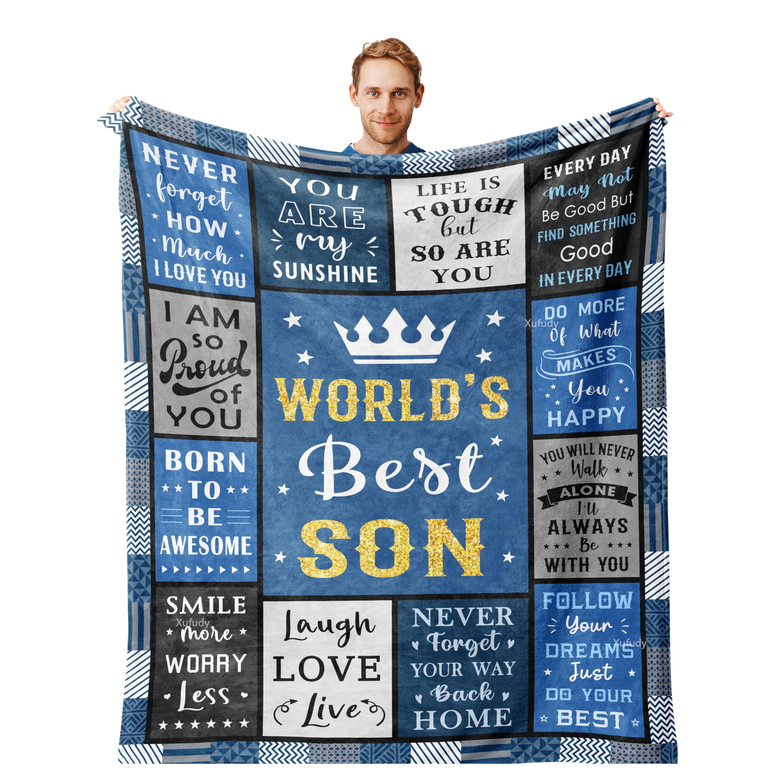 Gifts for Son, Best Birthday Gifts for Adult Son Blanket 60"x50", Son Gifts from Mom/Dad, Son Birthday Gifts, Gift for My Son, Gifts for Grown Son