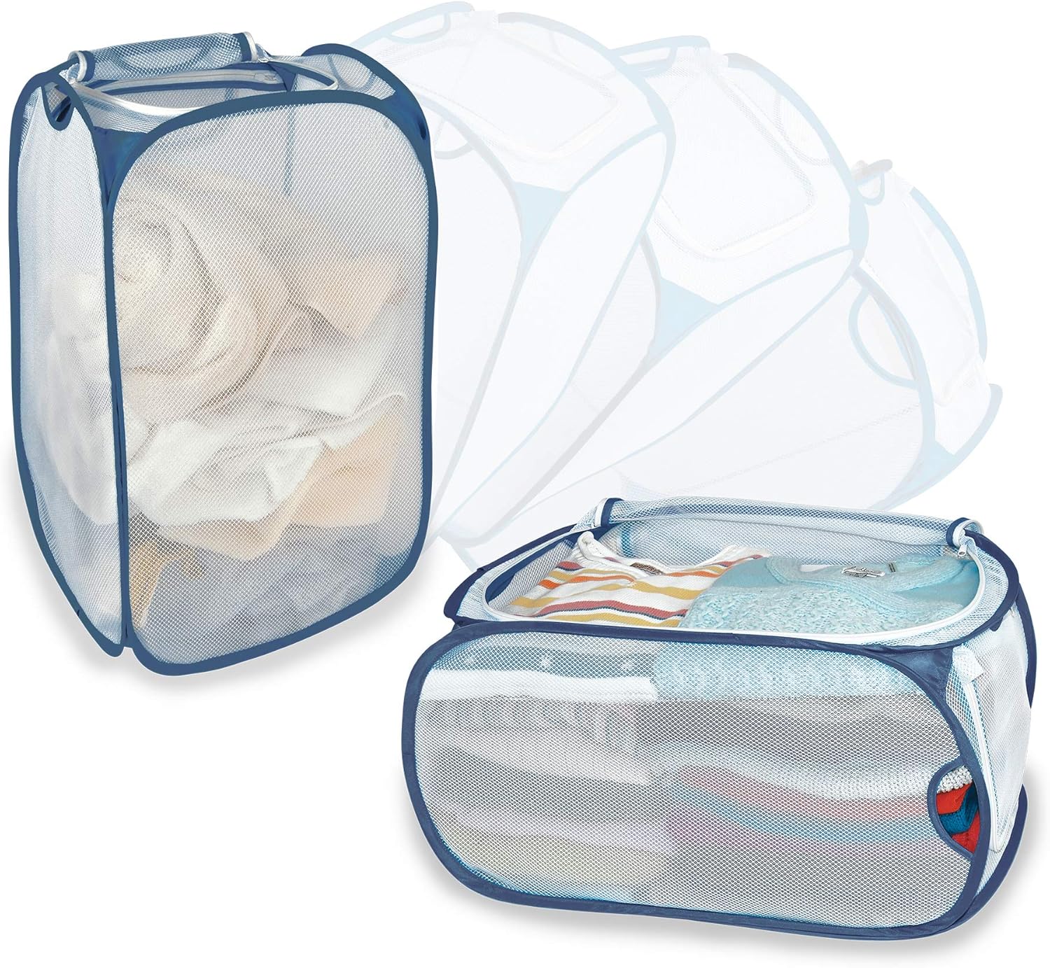 Amazon.co.jp Smart Design メッシュ ポップアップ フリップ ランドリーハンパーとバスケット ハンドルとサイド