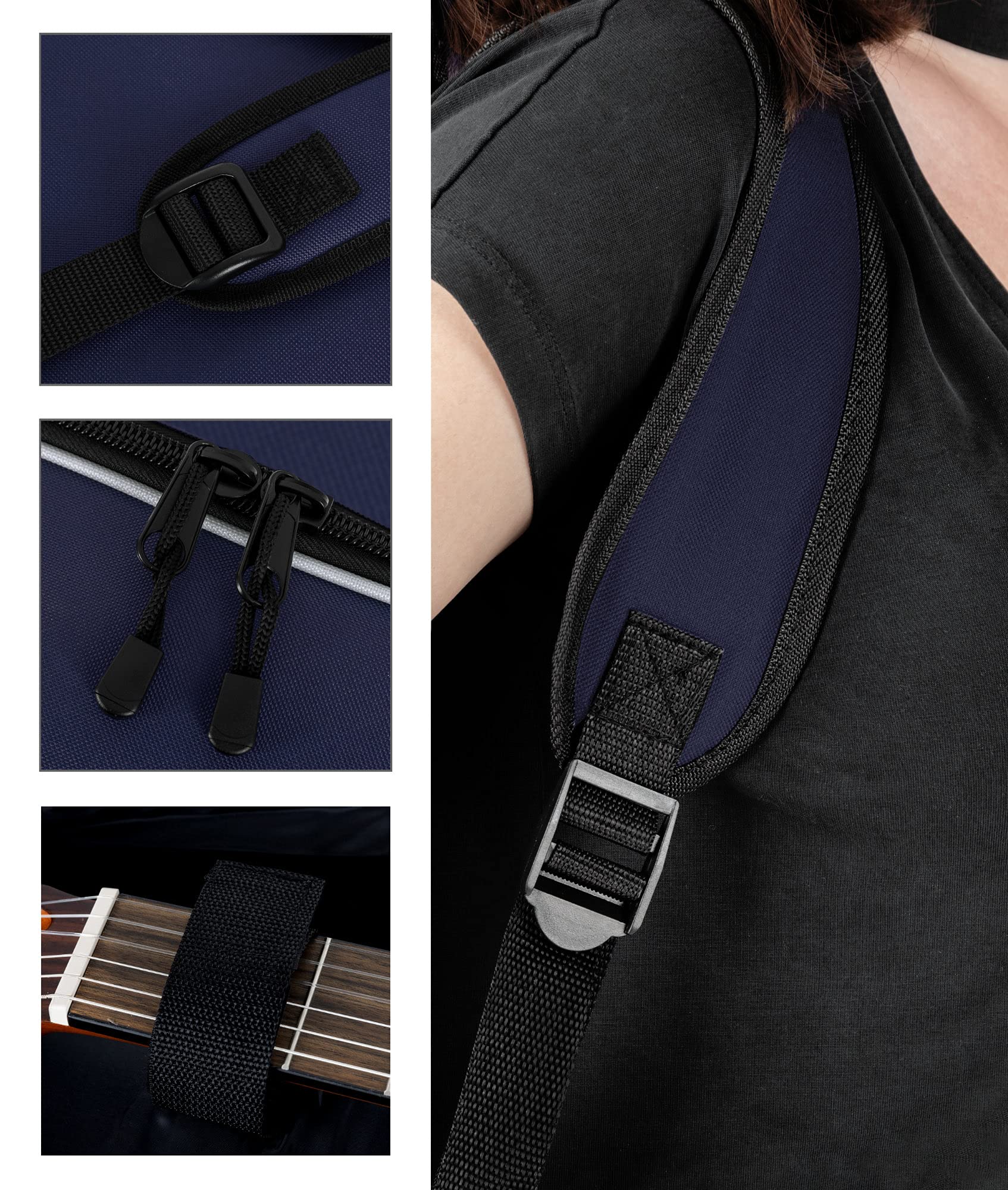 ROCKTILE Funda Guitarra clásica Correas Acolchadas Mochila Azul