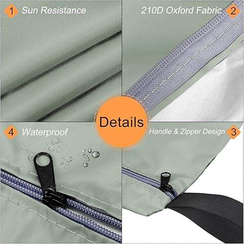 Miniatura 4 de uxcell Bolsa de viaje para lavandería, 32 x 24 pulgadas, Oxford para ropa sucia con cremallera con asa, impermeable, reutilizable, lavable, bolsa de