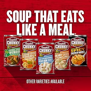 Campbells Chunky Soup, Beef Soup with Country Vegetables, 18.8 Oz Can