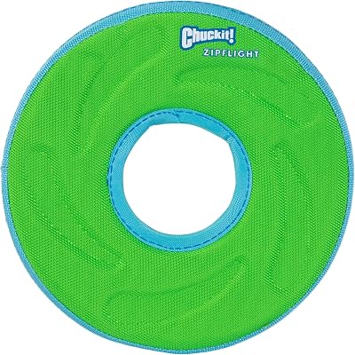 Chuckit! Amphibious ZipFlight Floating and Flying Disc Dog Toy, Medium (8.5)