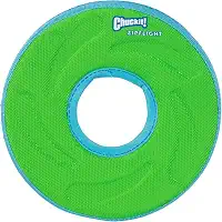 ChuckIt! Zipflight Flyer Frisbee e brinquedo para cães que flutua; suave nos dentes e gengivas do cachorro; médio