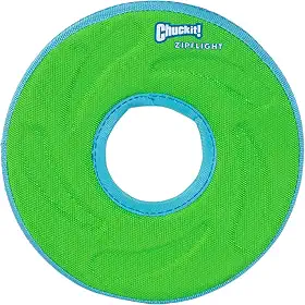ChuckIt! Zipflight Flyer Frisbee e brinquedo para cães que flutua; suave nos dentes e gengivas do cachorro; médio