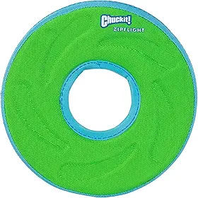 ChuckIt! Zipflight Flyer Frisbee e brinquedo para cães que flutua; suave nos dentes e gengivas do cachorro; médio